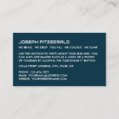 Orange Rubbish Skip Design, Skip/Dumpster Company Visitenkarte (Rückseite)