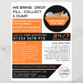Orange Rubbish Skip, Skip/Dumpster Company Flyer (Vorne)