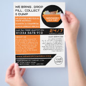 Orange Rubbish Skip, Skip/Dumpster Company Flyer (Hand)