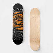 Orange Rugged Rose Graffiti-Kunst • Urbane Straße Skateboard (Vorderseite)