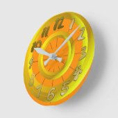 Orange runde wanduhr (Winkel)
