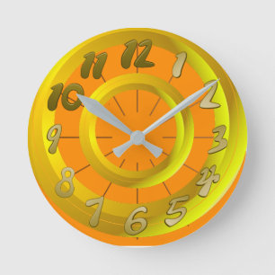 Orange runde wanduhr