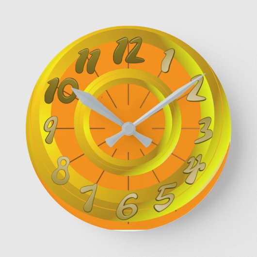 Orange runde wanduhr (Vorderseite)