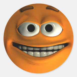 Orange Runder Aufkleber