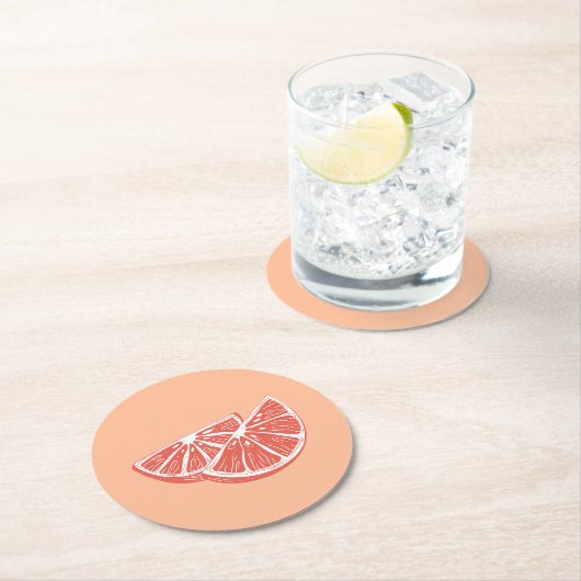 Orange Runder Pappuntersetzer (Vor Ort)