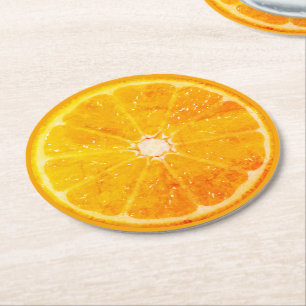 Orange Runder Pappuntersetzer
