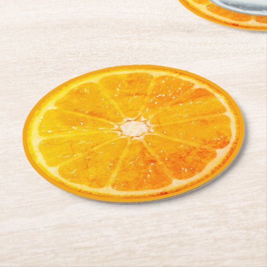 Orange Runder Pappuntersetzer (Angewinkelt)