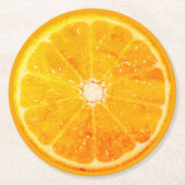 Orange Runder Pappuntersetzer (Vorderseite)