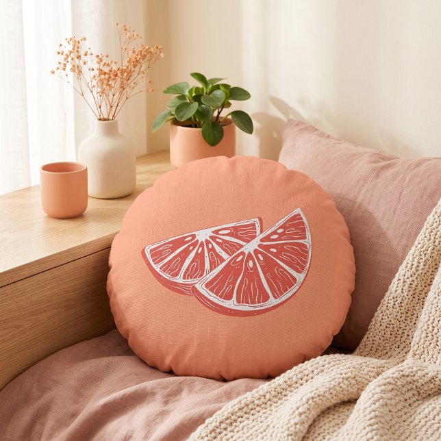 Orange Rundes Kissen (Von Creator hochgeladen)