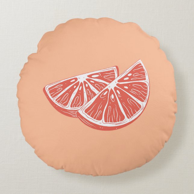 Orange Rundes Kissen (Vorderseite)