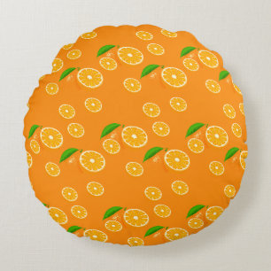 Orange Rundes Kissen