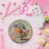 Orange - Rundpapier-Teller Pappteller (Party)