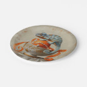 Orange - Rundpapier-Teller Pappteller (Schrägansicht)