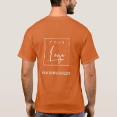 Orange Rust Business Fügen Sie Ihre Logo-Website h T-Shirt (Rückseite)