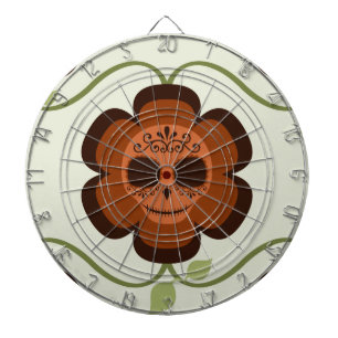 Orange Rust Cartoon Zuckerkulle Blume Dartscheibe