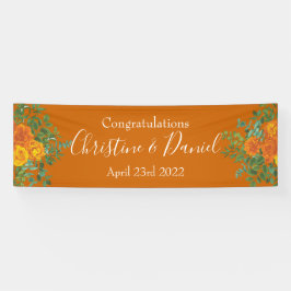 Orange & Rust Fall Peony & Rose Blumenhochzeit Banner