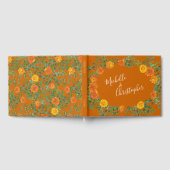 Orange & Rust Fall Peony & Rose Blumenhochzeit Gästebuch (Voll)