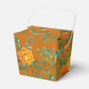 Orange & Rust Fall Peony & Rose Blumenhochzeit Geschenkschachtel