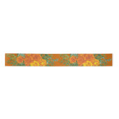 Orange & Rust Fall Peony & Rose Blumenhochzeit Satinband (Vorderseite)