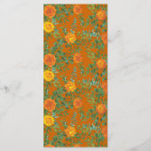 Orange & Rust Fall Peony & Rose Hochzeitsmenü Menükarte (Rückseite)