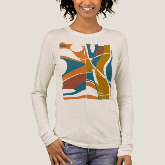 Orange Rust Gold Aquamarin, fett großes MCM Abstra Tri-Blend Shirt (Vorderseite)