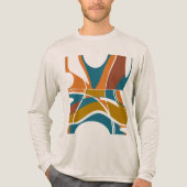 Orange Rust Gold Dunkel Aquamarin Abstrakte Swirbe Tri-Blend Shirt (Vorderseite)