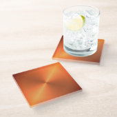 Orange Rust Shine Glasuntersetzer (Schrägansicht)