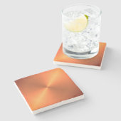 Orange Rust Shine Steinuntersetzer (Seitenansicht)