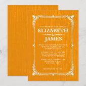 Orange Rustic Barn Wood Wedding Einladungen (Vorne/Hinten)