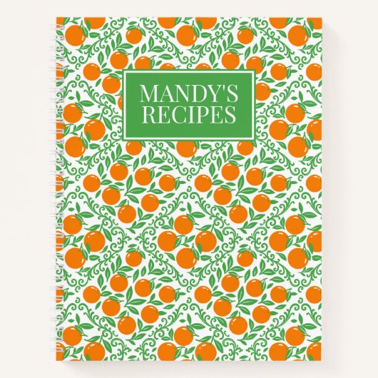 Orange Rustic Farmhouse French Country Recipe Notizblock (Vorderseite)