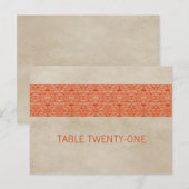 Orange Rustic Lace Tischnummer Postkarte (Vorne/Hinten)