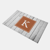Orange Rustic Monogram Doormat Fußmatte (Schrägansicht)