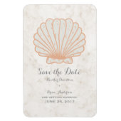 Orange Rustic Seashell Save the Date Magnet (Vertikal)