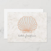 Orange Rustic Seashell Tischnummer Postcard (Vorne/Hinten)