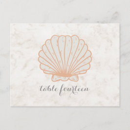 Orange Rustic Seashell Tischnummer Postcard