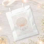 Orange Rustic Seashell Wedding Geschenktütchen (Ausgeschnitten)