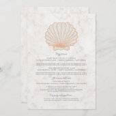 Orange Rustic Seashell Wedding Information Einladung (Vorne/Hinten)