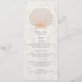 Orange Rustic Seashell Wedding Menu Menükarte (Vorderseite)