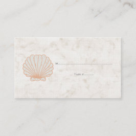 Orange Rustic Seashell Wedding Platzkarten