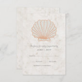 Orange Rustic Seashell Wedding RSVP Card (Vorne/Hinten)
