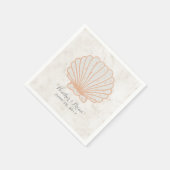 Orange Rustic Seashell Wedding Serviette (Ecke)