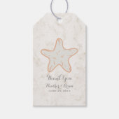Orange Rustic Starfish Wedding Geschenkanhänger (Vorderseite)