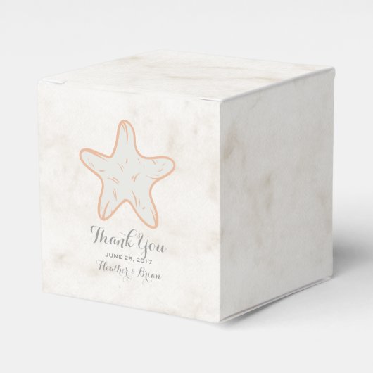 Orange Rustic Starfish Wedding Geschenkschachtel (Vorderseite)