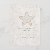 Orange Rustic Starfish Wedding RSVP Card (Vorne/Hinten)