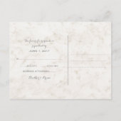Orange Rustic Starfish Wedding RSVP Postcard Einladungspostkarte (Rückseite)