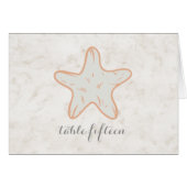 Orange Rustic Starfish Wedding Tischnummer (Vorderseite (Horizontal))