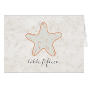 Orange Rustic Starfish Wedding Tischnummer