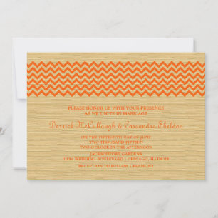 Orange Rustic Zickzack Wedding Einladung