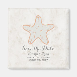 Orange Rusticus Starfish Save the Date Magnet