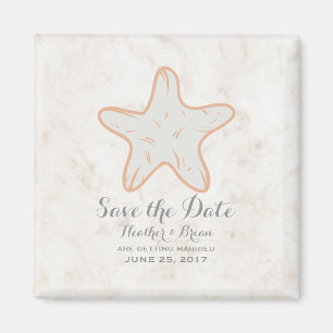 Orange Rusticus Starfish Save the Date Magnet